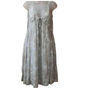 Robin Howe Gray Floral 100% Silk Gauzy Feminine Summer Party Dress 10